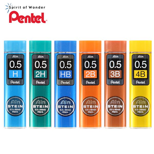 

pentel pencil lead c275 mechanical pencil refill 0.5mm student non-toxic stationery exam break-proof sketch drawing hb/2h/2b, Blue;orange
