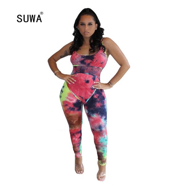 

new arrival 2020 summer design color print long jumpsuit sleeveless o-neck pencil pants rompers skinny hollow jumpsuit, Black;white