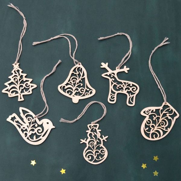 

wooden hollow christmas tree heart with bell crafts christmas decorations ornament hanging pendant outdoor decorations