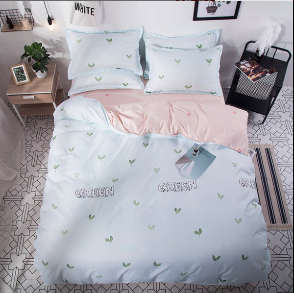 

floral printing 100% polyester duvet cover soft bedding set sheet pillow cases beddingset bed linen