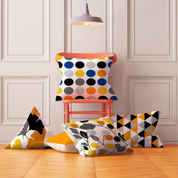 

polyester yellow throw sofa car cushion home decor uk