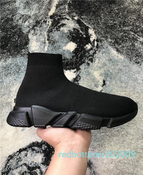

2019 new air wool knit speed trainer sneakers classic brand designer mens womens fashion flat sock shoes boot r09, Black