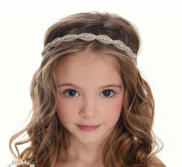 Rhinestone Girls Head Pieces Junior Bridesmaid Bride Accessories Headband Hairwear Crystal Flower Girl Headban Hair Wedding Accessories Wedding Hair