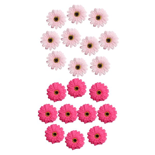 

20 pieces artificial gerbera daisy flowers heads for diy pink & rose red