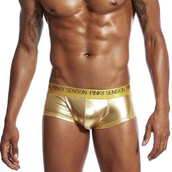 

underpants men panties for solid big pouch latex underwear boxer berifs man lingerie -xxl, Black;white