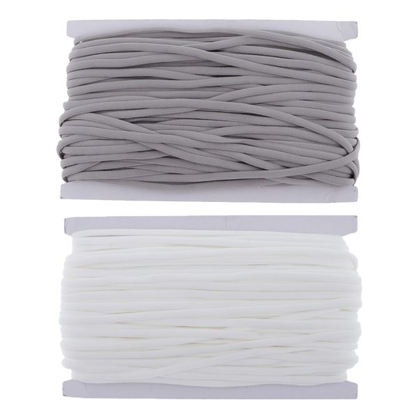 

2 rolls 5mm elastic stretch cord string waist band for cuff crafts jewelry, Black