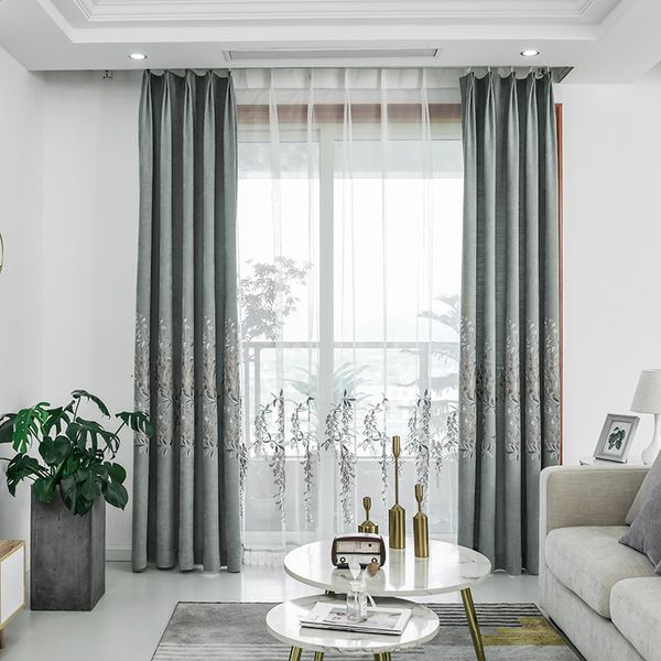 

modern minimalist embroidery hollow shade curtains for living dining room bedroom