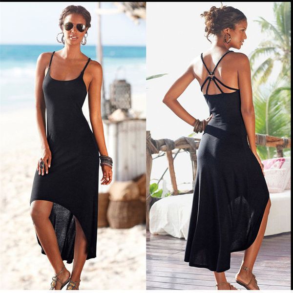 

dress maxi long evening party beach dress sundress s, Black;gray