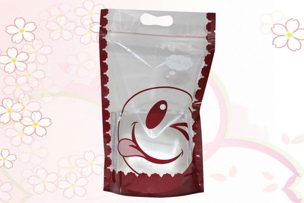 

50pcs 12x18cm clear plastic packing bag stand up pouch resealable doypack zipper coffee nuts storage packaging bag