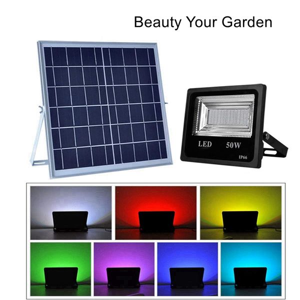 Solar-LED-Flutlichter, RGB-Farbwechsel, Sicherheitswandleuchten für den Außenbereich, wasserdicht, ferngesteuert, Solarstrahler für Garten, Terrasse, Hof,