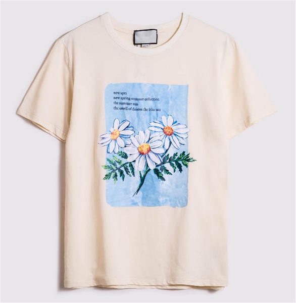 

new for men summer t shirt couple casual tide clothing tshirt flower pattern t-shirt women clothing s-2xl, White;black