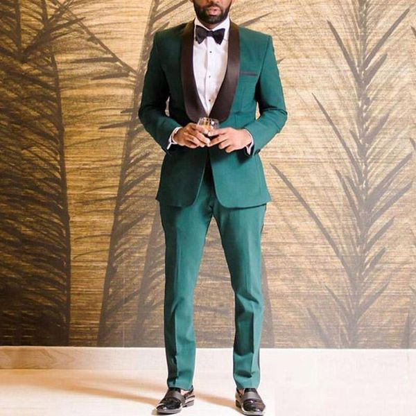 

dark green mens suits for singer evening prom party suit black shawl lapel slim fit blazer 2 piece jacket pants, Black;gray