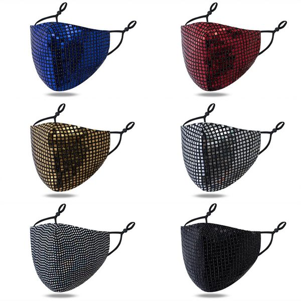 

earloop dustproof mouth respirator protective cotton cloth fashion face mask sequin washable reusable mascarilla lady men party 3 9qy b2