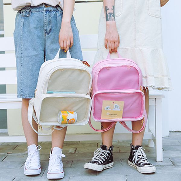 

clear transparent women backpacks harajuku itabags backpack waterproof lovely bag for school teenager girls shoulder bags casual