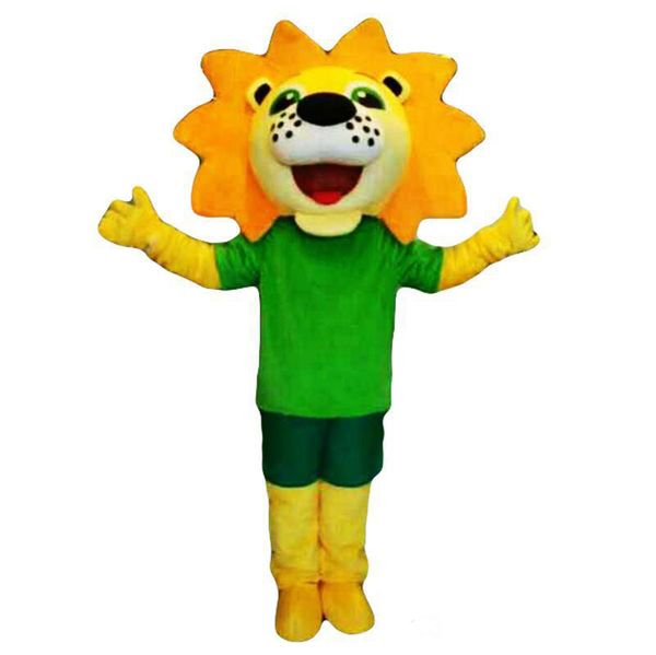 2019 desconto venda de fábrica traje da mascote leão festa de carnaval fantasia de pelúcia andando leão amarelo mascote tamanho adulto