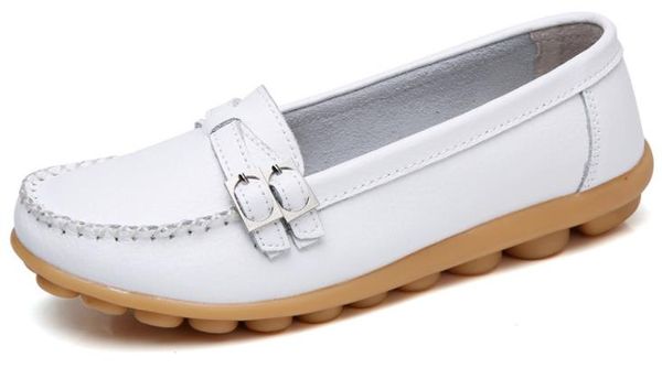 

women shoes non-slip comfortable leather flats women's casual shoes 1010, Black