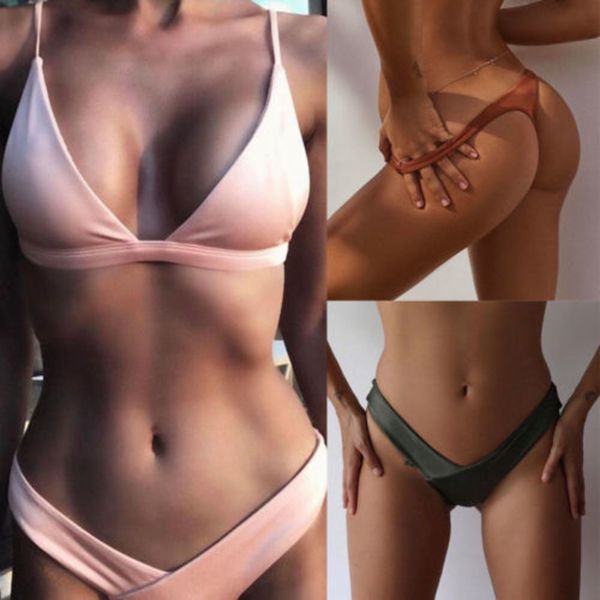 

hiriginhiriginnew bikini bottoms swimwear women swimsuits pure color thong triangle $2.69/piece swimsuits women bathing suits