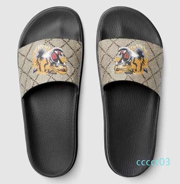 

designer flower printed beach flip flops slippers fashion slide sandals slippers for men and women causal slippers siz 35-45 ct03, Black