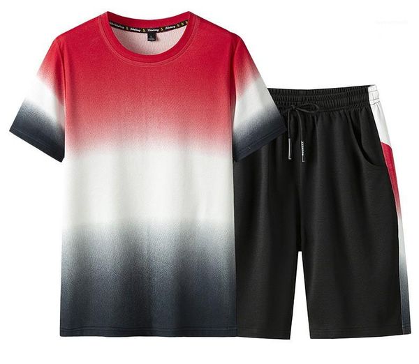 

loose tracksuits casual crew neck designer short sleeve mens sets fashion solid color mens 2pcs tie dye mens, Gray