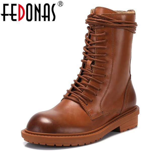 

fedonas fashion boots women genuine leather winter ankle boots casual basic shoes woman lace up side zipper short, Black