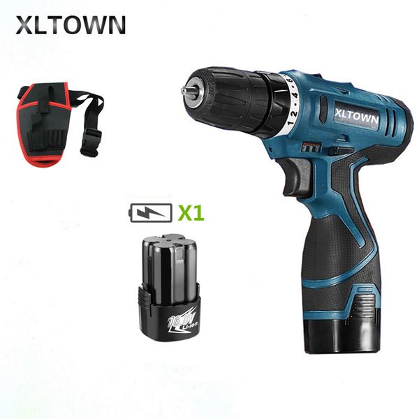 

xltown 16.8v cordless multi-function two-speed electric screwdriver home lithium battery rechargeable mini drill gift bit