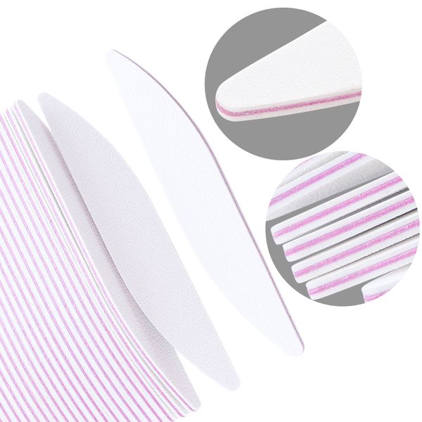 

5pcs nail files polish sanding buffer block white moon 100/180 nail art uv gel beauty buffing tips manicure pedicure tools laa25