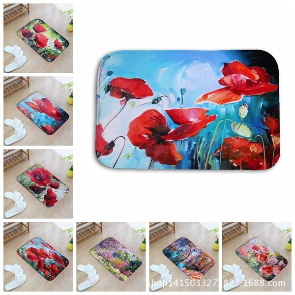 

rose watercolor hand inbetweening home furnishing bedroom in front of the door non-slip land pad carpet mixed batch customized