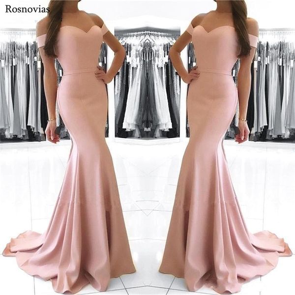 

mermaid prom dresses 2019 off shoulder backless sweep train simple stain evening party gowns customized long prom dresses, White;black