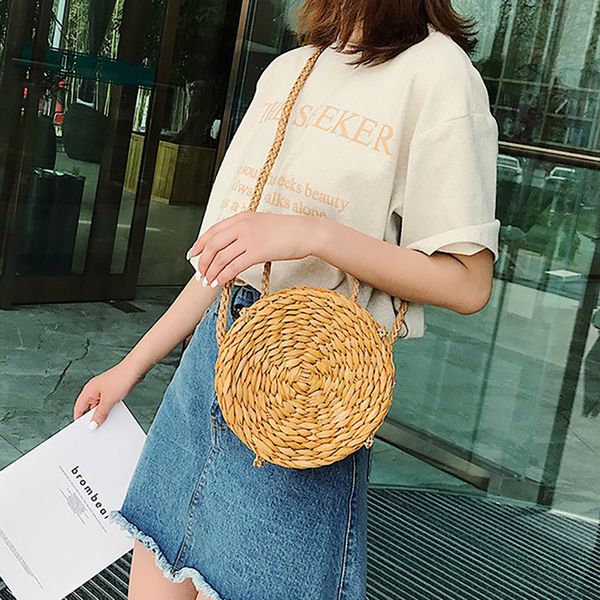 

sleeper #401 2019 new fashion women advanced sense hand woven small round bag messenger shoulder bag luxury design ing