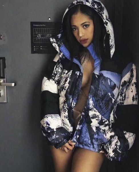 

супер толстый теплый открытый снег горная одежда мужчины женщины с тем же пунктом короткие белые утки вниз прилив бренд свободные зимние пух, Black