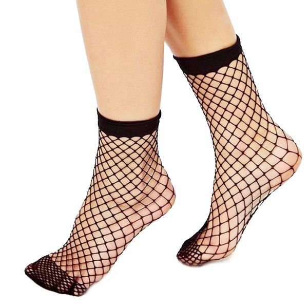 

6 pairs Fishnet Socks Hot Selling Fashion Women Highly Stretchable Short Hosiery Ankle Socks Sexy Fishnet Solid Black Hosiery