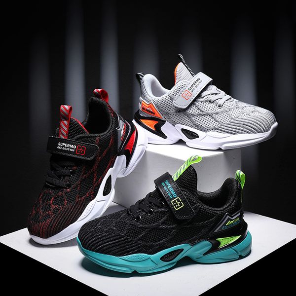 

children sports running shoes children's big boy's sneakers young student's mesh woven breathable shoes