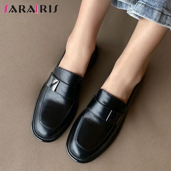 

sarairis female office shoes woman round toe slip on casual pumps women low heel fashion black classic pumps