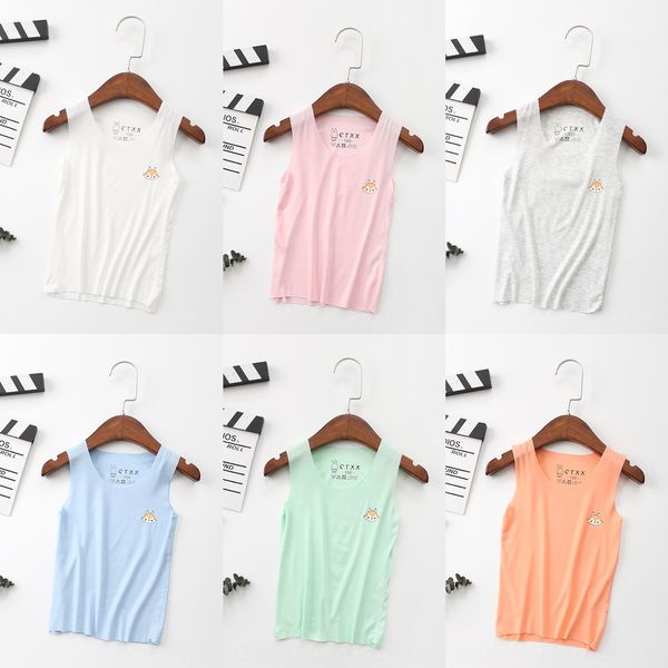 

2020 children's traceless casual cut children's boys and girls vest vest stretch summer solid color, Blue