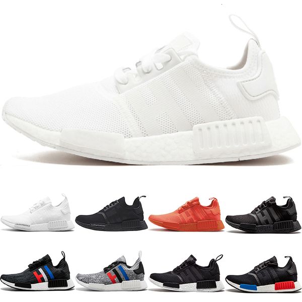 

wholesale nmd r1 running shoes og japan triple black white solar red oreo men women designer trainers sports sneaker size 36-45