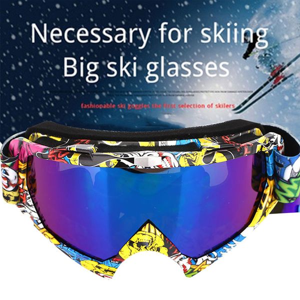 

durable 3 colors antifogging snow mountain game ski goggles wind mirror anti fog cycling goggles riding uv protection windproof