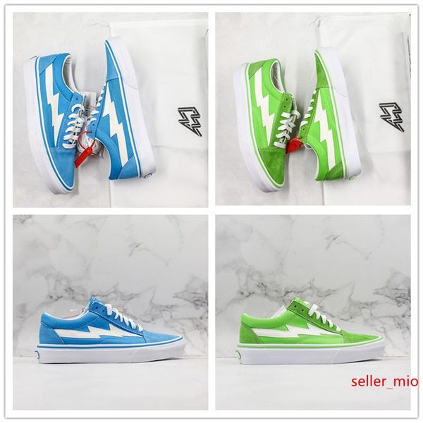 

revenge x storm old skool canvas shoes blue green suede low cut mens women casual sneakers size 35-44 with box