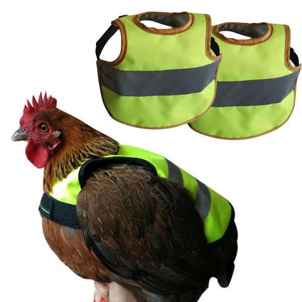 

2x breathable pet reflective vest hen saddle for chicken duck goose yellow