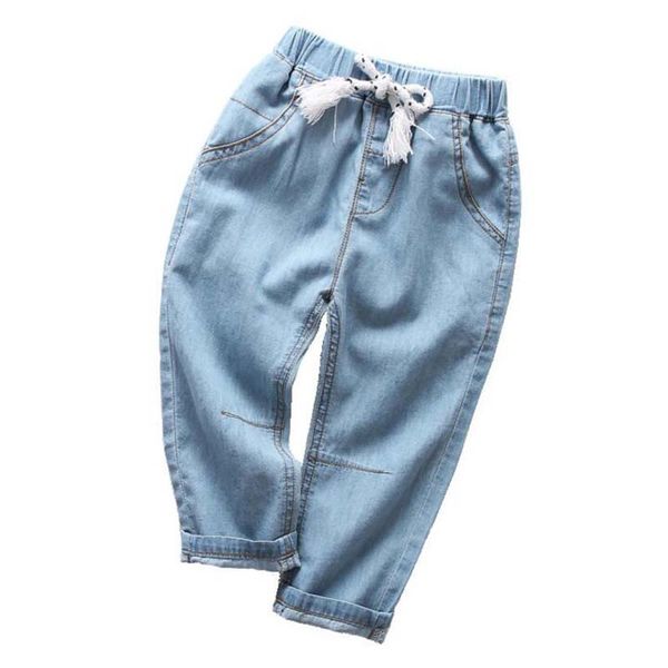 

new children's jeans mid waist boys denim pants 2-10years spring summer thin loosen pants for girls casual kids denim pants, Blue