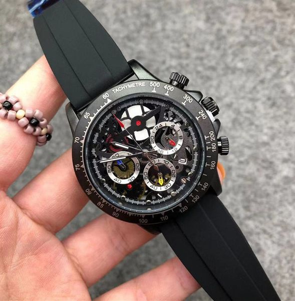 

new watches luxury watch business high vk sports master clock quartz mens srubber belt men chronography black military quality for watc wwfx, Slivery;brown