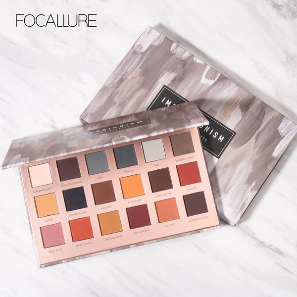 

focallure 18 colors all mate eye shadow highly pigment cream eyeshadow palette easy to blend makeup shadow earth color comestic