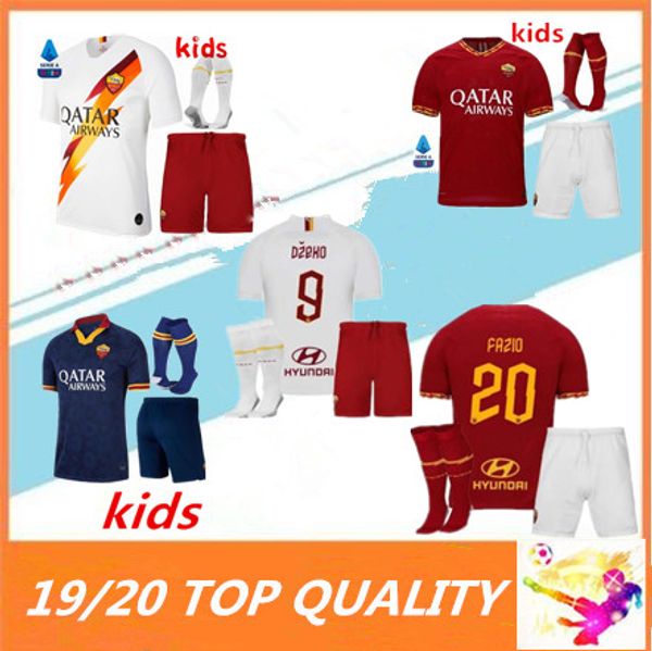 

kids 19 20 ROME TOTTI DZEKO DE ROSSI soccer Jersey 2019 2020 rome kids EL SHAARAWY maillot de foot Camiseta Uniforms Football shirts