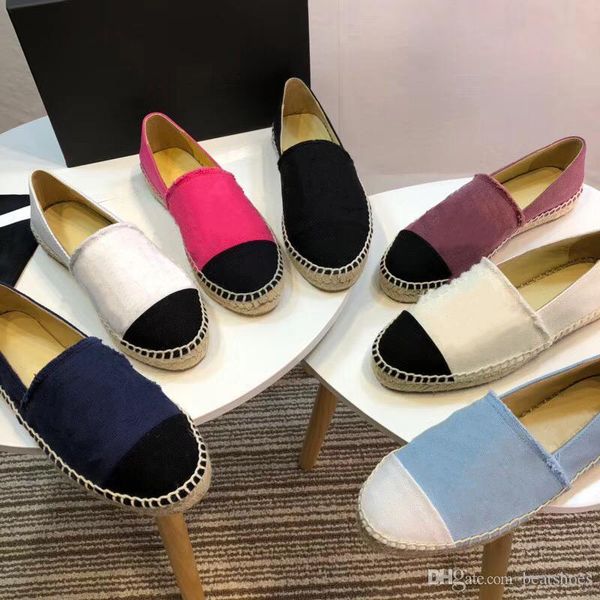 

2020 women espadrilles designer shoes classic loafers leather flat shoes two tone cap toe good quality real lambskin sandals sz 34-42, Black