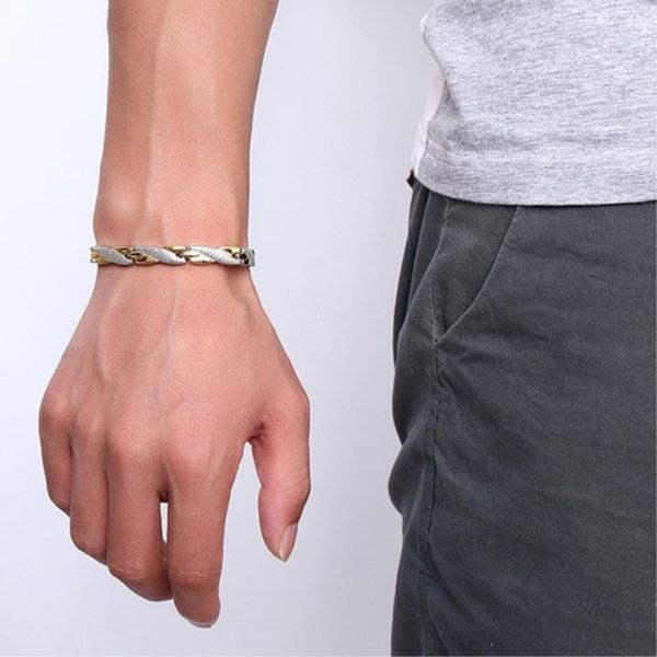 Kadın Erkek S915 için Kadınlar Güç Terapi Mıknatıslar Bilezikler Bangles için Moda-Twisted Sağlıklı Manyetik Bilezik