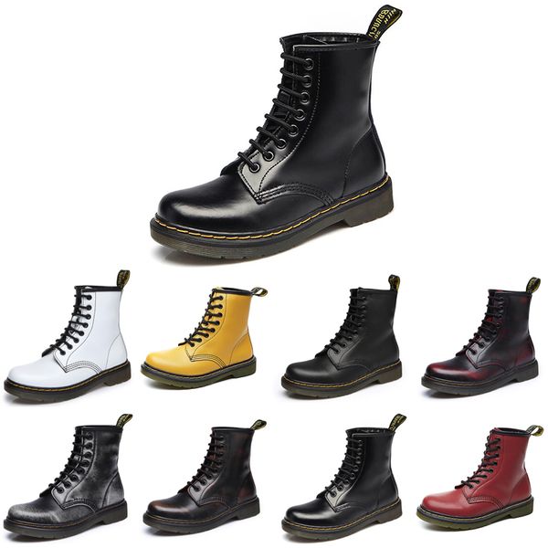 

new non-brand fashion designer ankle boots men women wineter martin boots wipe wine red paint black brown motorcycle boots 35-44 style 2