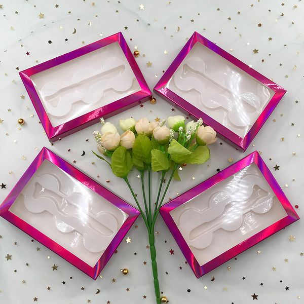 

3pairs fake lashes packing box white trays empty soft paper lash box without lashes and lash tweezers