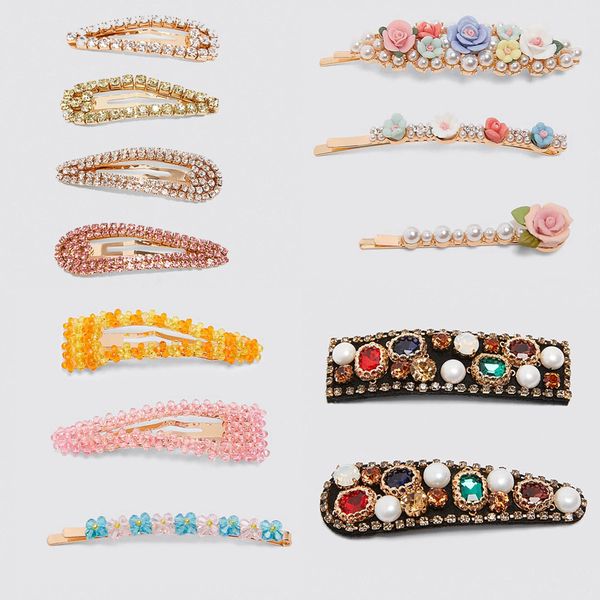 

lady newly simulated pealr hair pins for women wedding party bohemian crystal girls gifts multicoloured hair jewelry, Golden;white