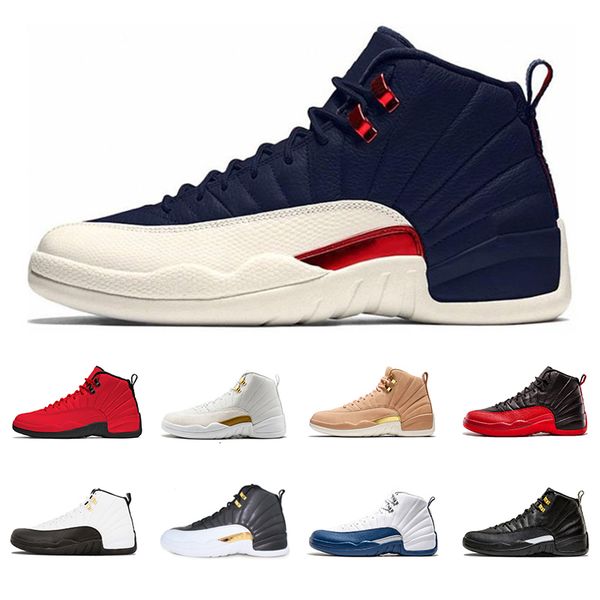 

new man basketball shoes sneaker 12 12s sport designer shoe trainer wings milan international flight french discount zapatillas size 8-13