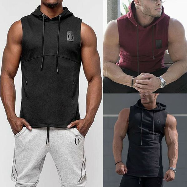 

sleeveless men's hoodies tank summer mens gym bodybuilding singlet hoodie sleeveless muscle tank sweatshirt vest