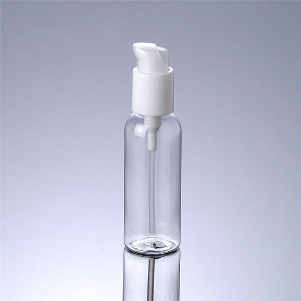 

1pcs 100ml lotion bottle. transparent round shoulder pet bottle white cock with locking mercury storage bottle bq014